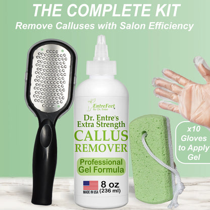 Dr. Entre'S Callus Remover for Feet: Callus Remover Gel, Foot Callus Remover, Pedicure Kit Tools Supplies, Spa Kit, Dead Skin Scrubber,