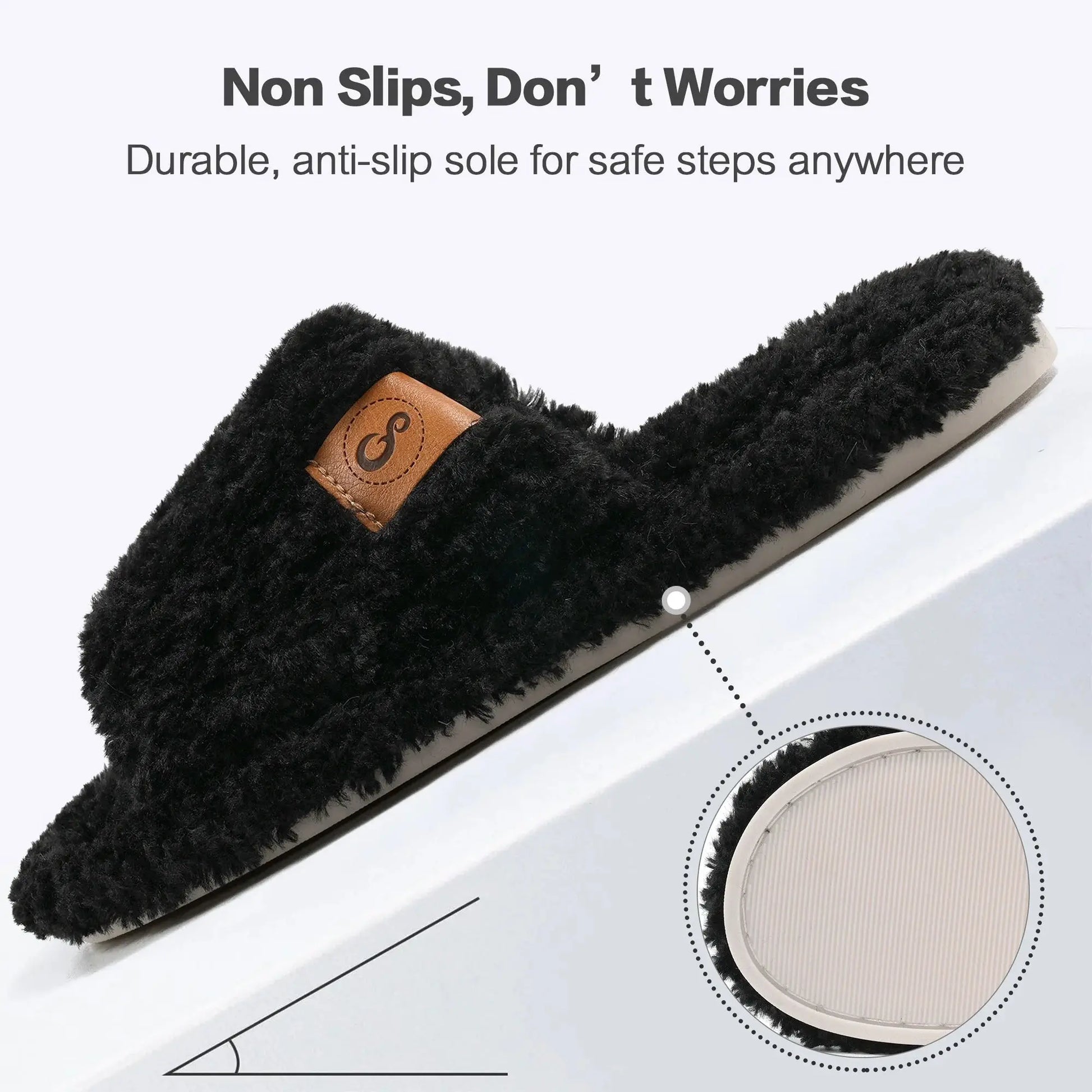 Indulge in Comfort with Our Cozy Open Toe Women's House Slippers - Soft Fuzzy Slides with Memory Foam