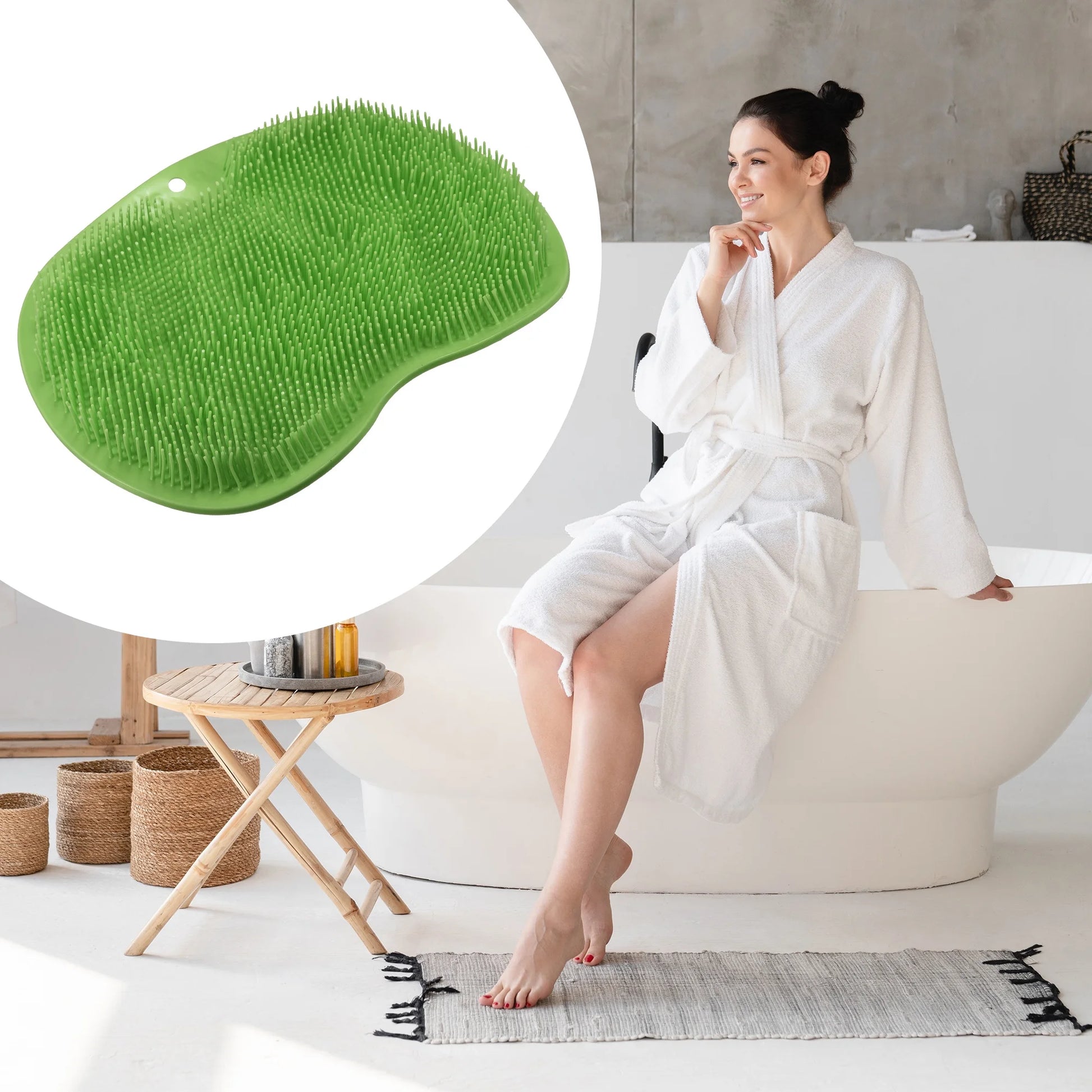Revitalize Your Feet with the Green Foot Massager Scrubber - 11.81" x 8.85" with Suction Cups for Easy Use