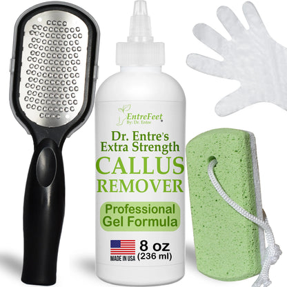 Dr. Entre'S Callus Remover for Feet: Callus Remover Gel, Foot Callus Remover, Pedicure Kit Tools Supplies, Spa Kit, Dead Skin Scrubber,
