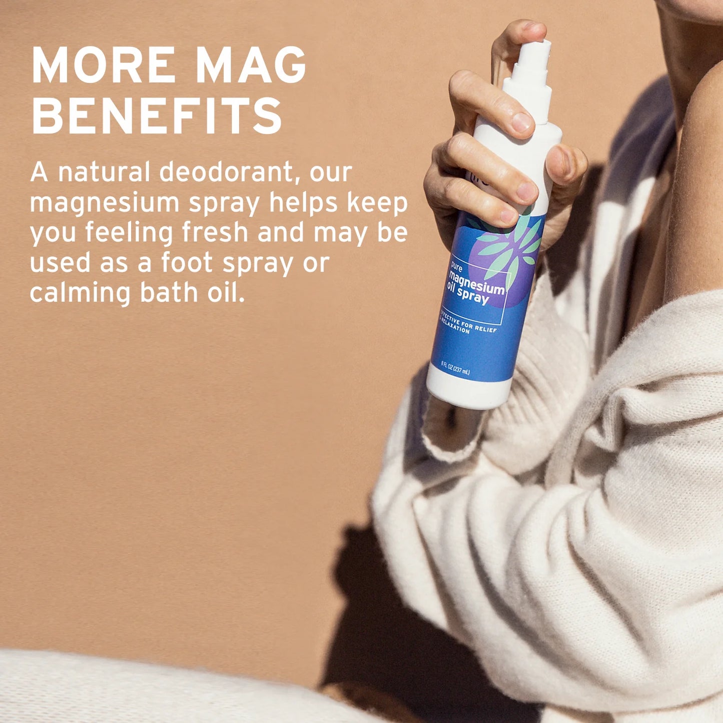 Pure Magnesium Oil for Feet and Body - 100% Pure Magnesium Spray from the Ancient Zechstein Seabed - Magnesium Oil Spray for Feet, Relaxing & Rejuvenating Muscles & Joints (8 Fl Oz)