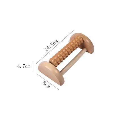 Experience Ultimate Relaxation with Our Wooden Six Row Large Roller Foot Massager - Perfect for Pain Relief and Acupoint Stimulation