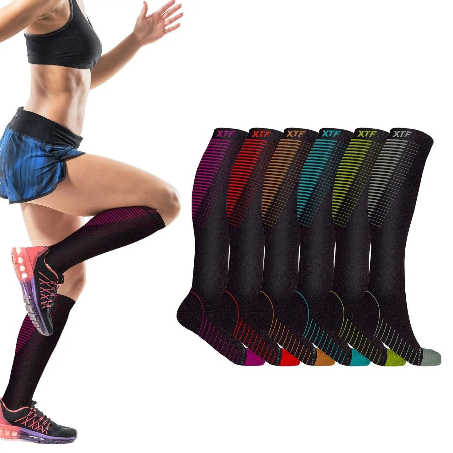 Elevate Your Performance with Copper Compression Knee-High Socks - 6 Pairs for Ultimate Comfort and Support