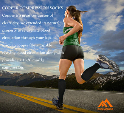 Elevate Your Performance with Our 3 Pack Copper Compression Socks - Ideal for Running, Medical Use, and Everyday Comfort!